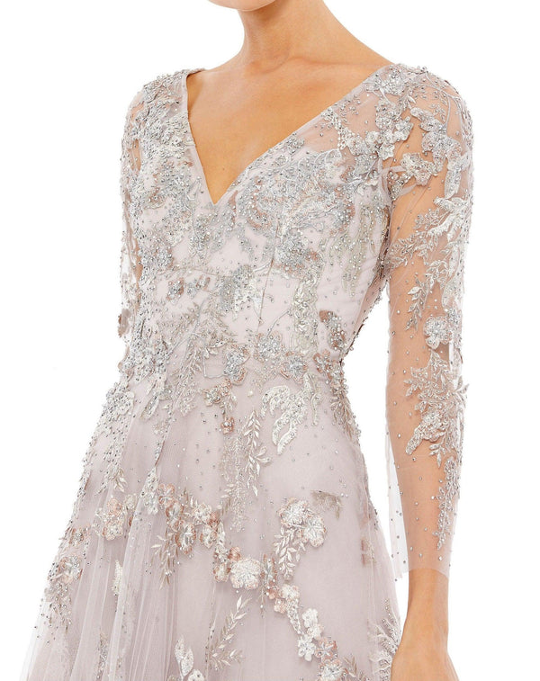 Vintage Lilac Mac Duggal 20245 Long Mother of the Bride Dress for $798.0 – The Dress Outlet