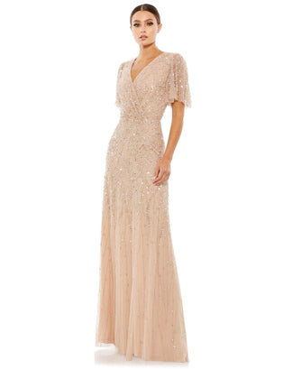 Nude Mac Duggal 35109 Long Mother of the Bride Dress for $698.0 – The