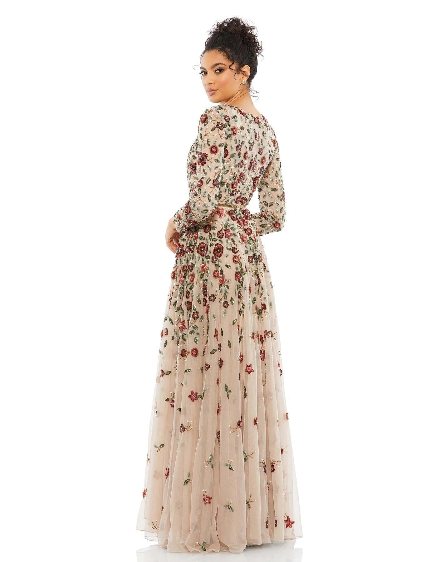 Mac Duggal 5533 Mother of the Bride Long Sleeve Formal Dress