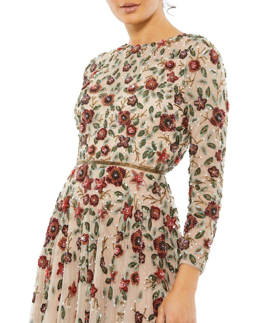 Antique Rose Mac Duggal 5533 Long Mother of the Bride Dress for $698.0 – The Dress Outlet