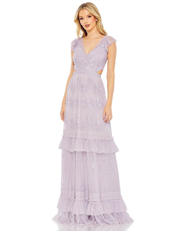 Long Formal Cap Sleeve Dress Cap Sleeves Mac Duggal 9167