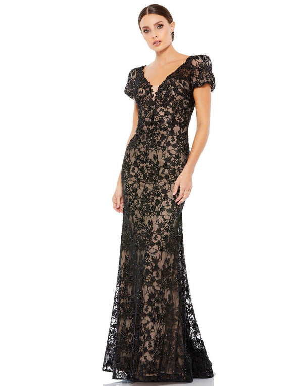 Long Mother of the Bride Lace Gown Lace Detail Mac Duggal 50644