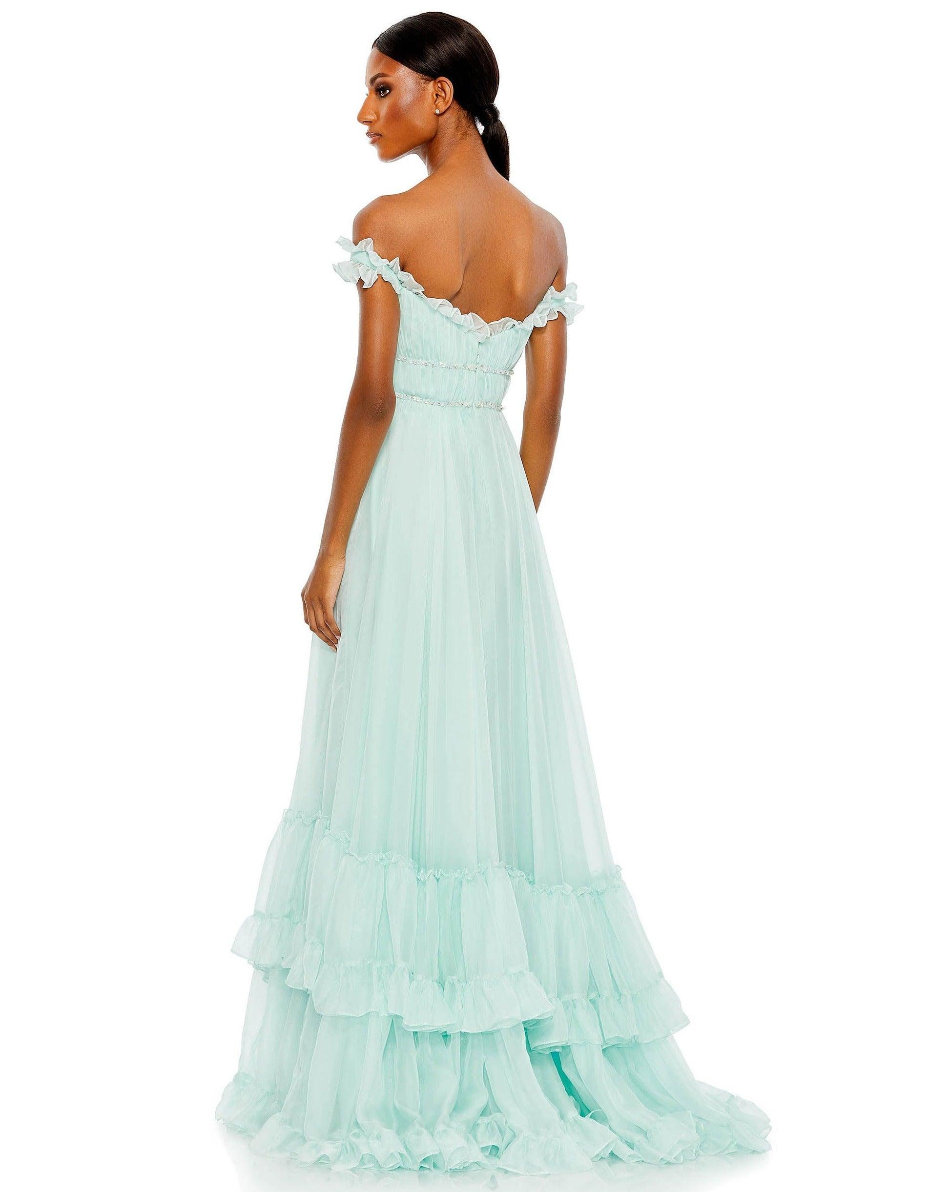 Mac Duggal 68086 Long Off Shoulder Formal Dress