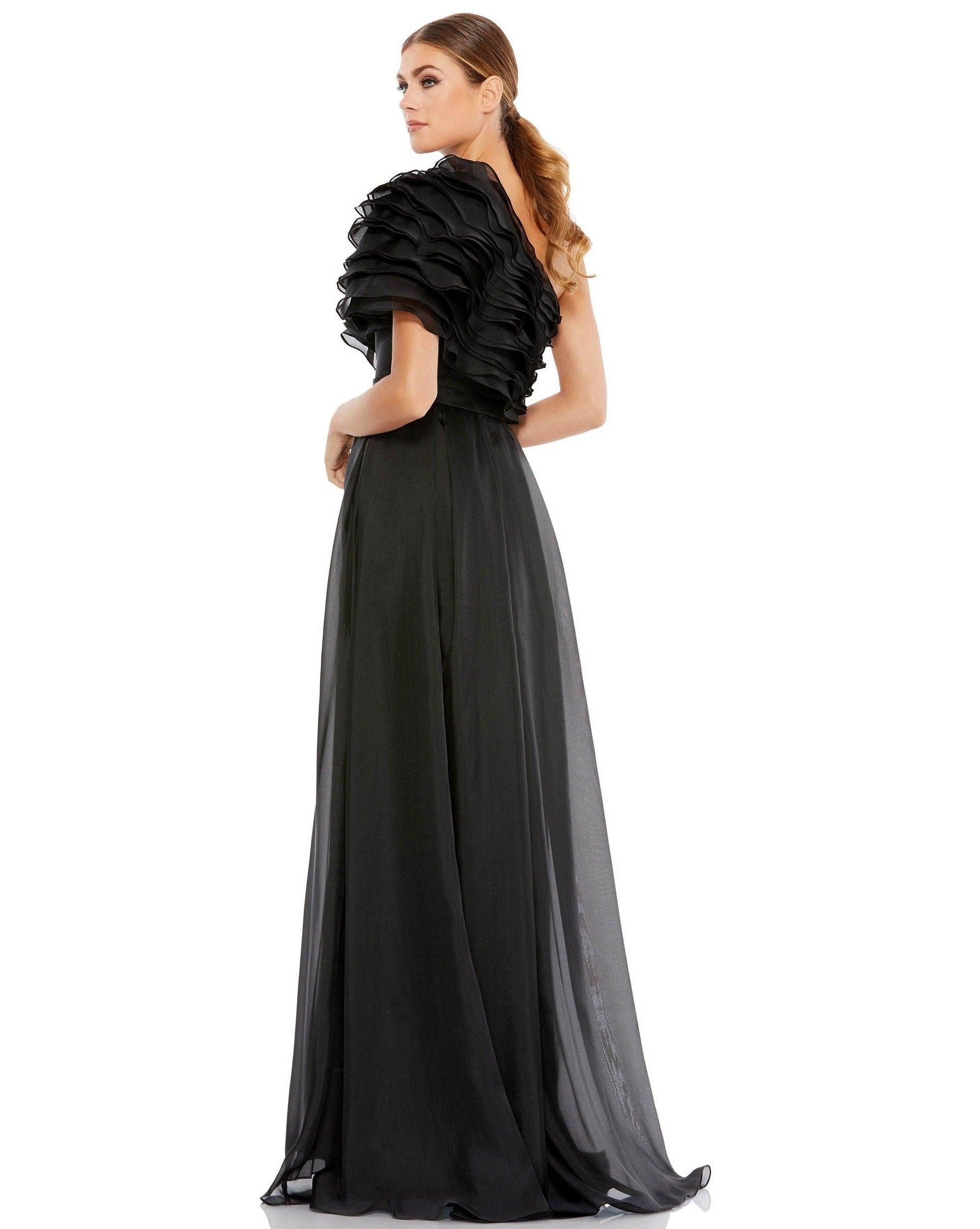 Mac Duggal 26527 Long One Shoulder Evening Gown