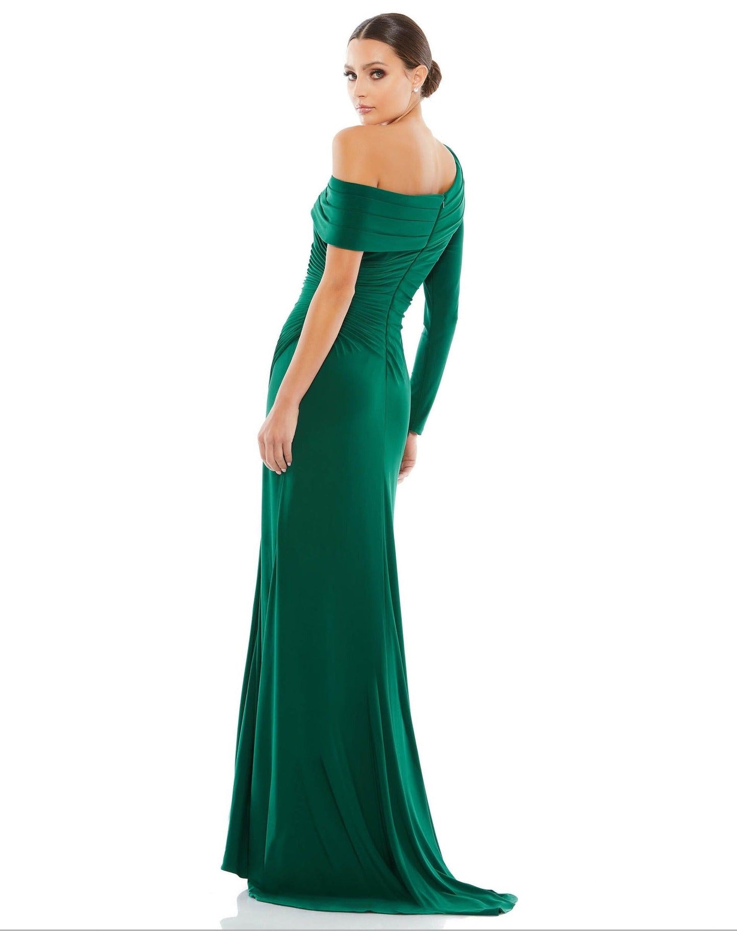 Mac Duggal Long One Shoulder Fitted Prom Gown 26570 - The Dress Outlet