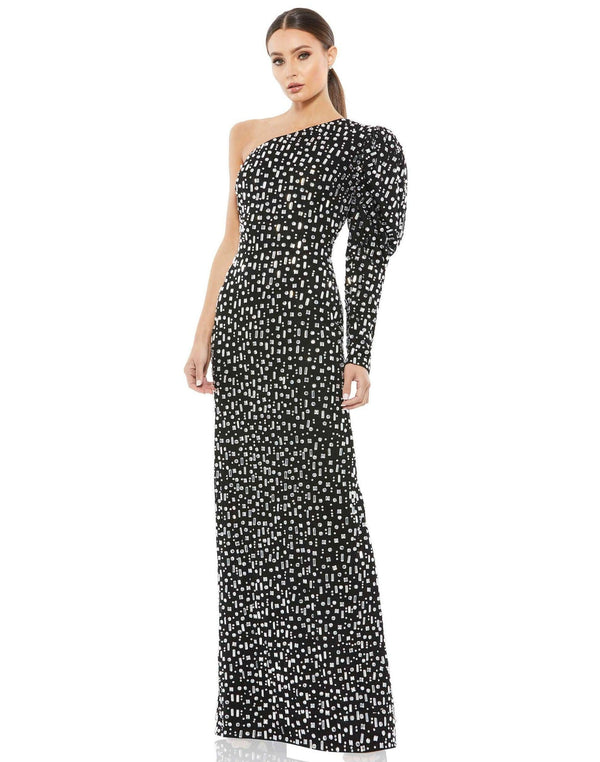 Long One Shoulder Formal Dress One Shoulder Detail Mac Duggal 10768