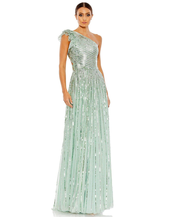 Long One Shoulder Formal Dress One Shoulder Detail Mac Duggal 5565