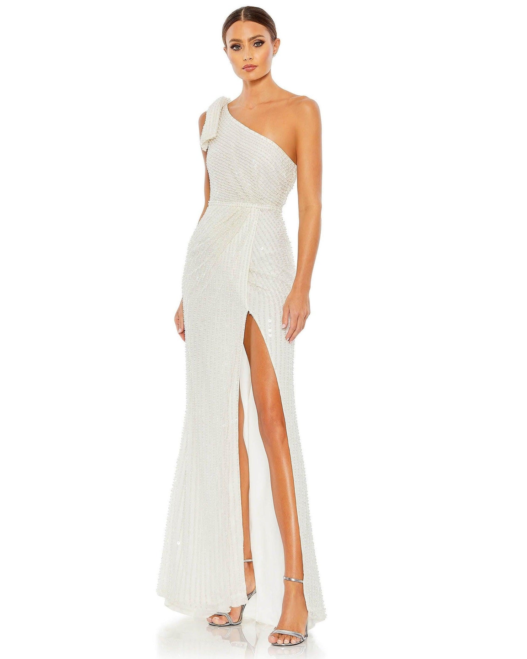 Black Mac Duggal 93735 Long One Shoulder Formal Dress for $598.0 – The ...
