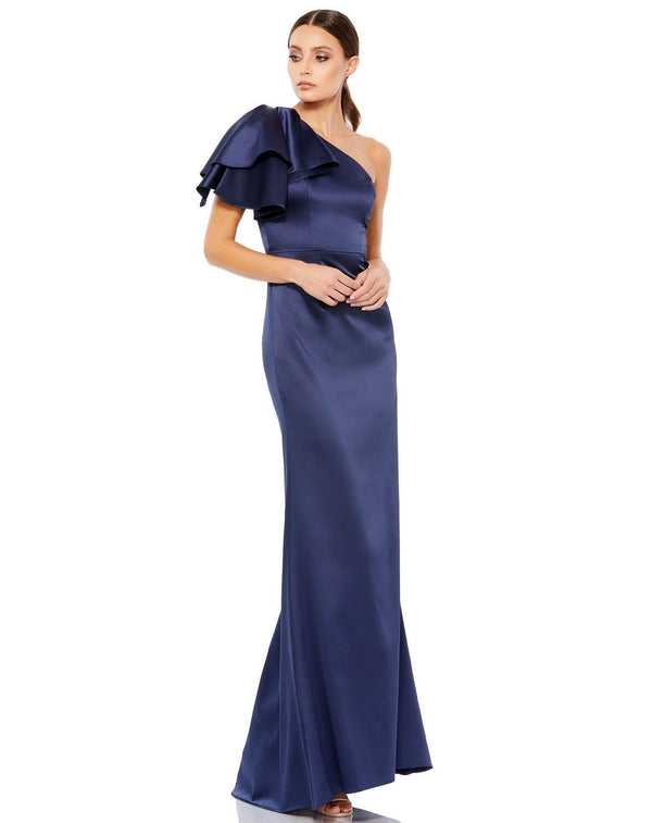 Long One Shoulder Formal Gown One Shoulder Detail Mac Duggal 26521
