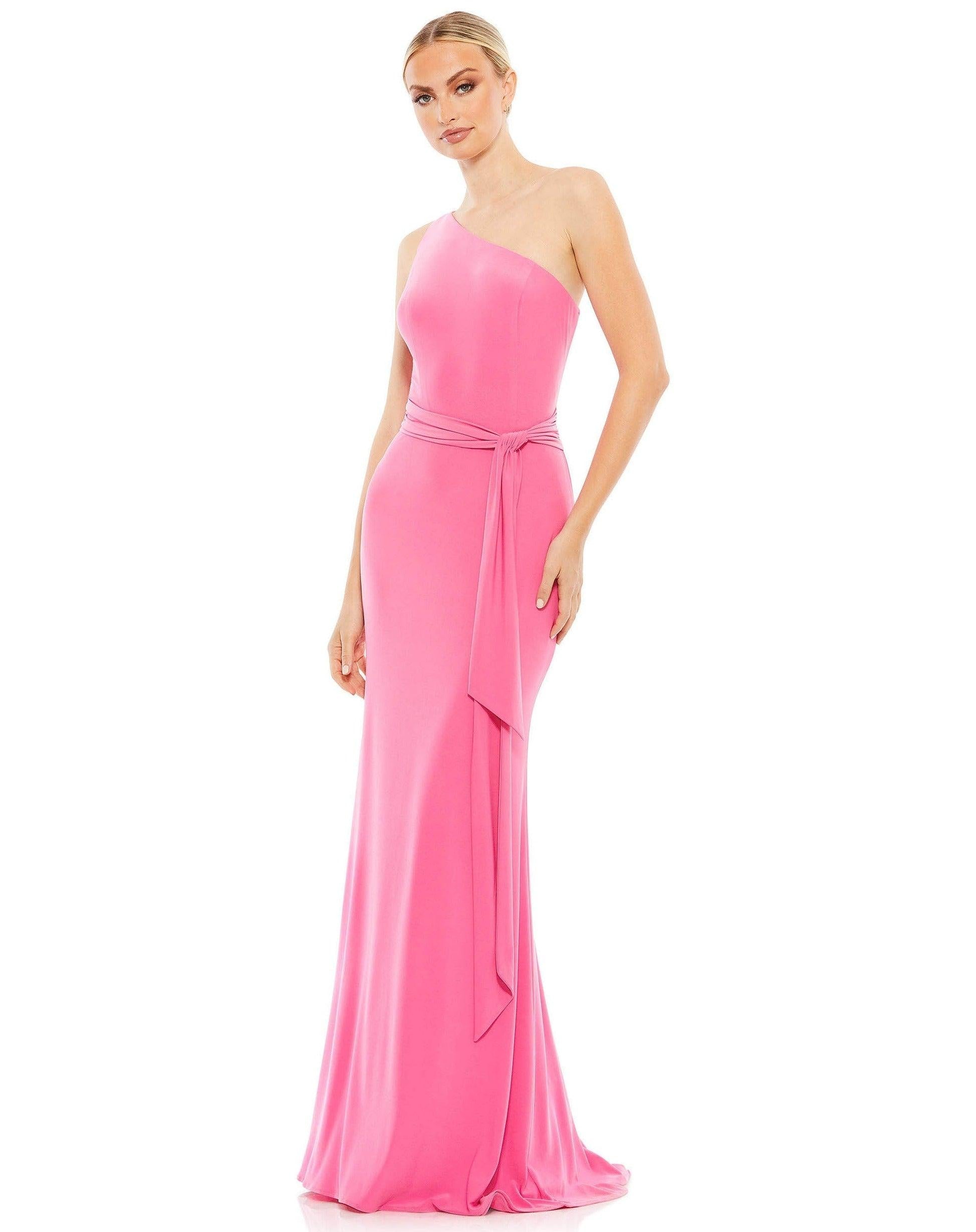 slim fit dress slacks One Shoulder Sheer Maxi Dress Ice Blue / S main image 0