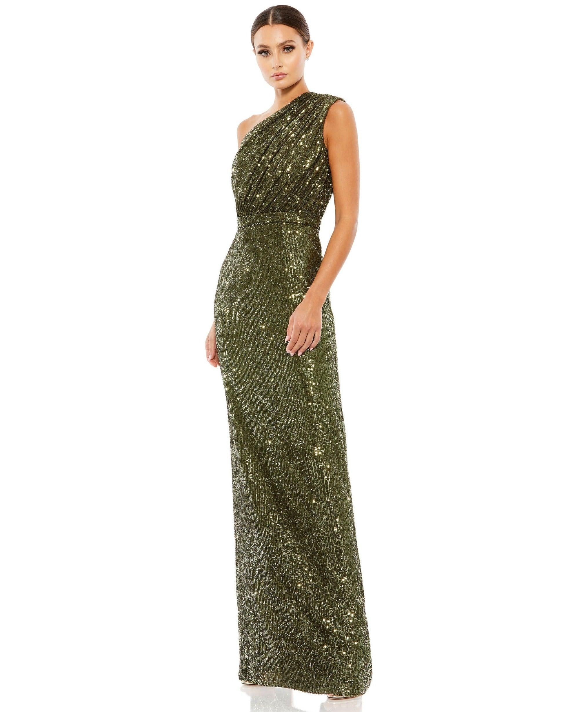 Mac Duggal Long One Shoulder Formal Prom Gown 26694 - The Dress Outlet