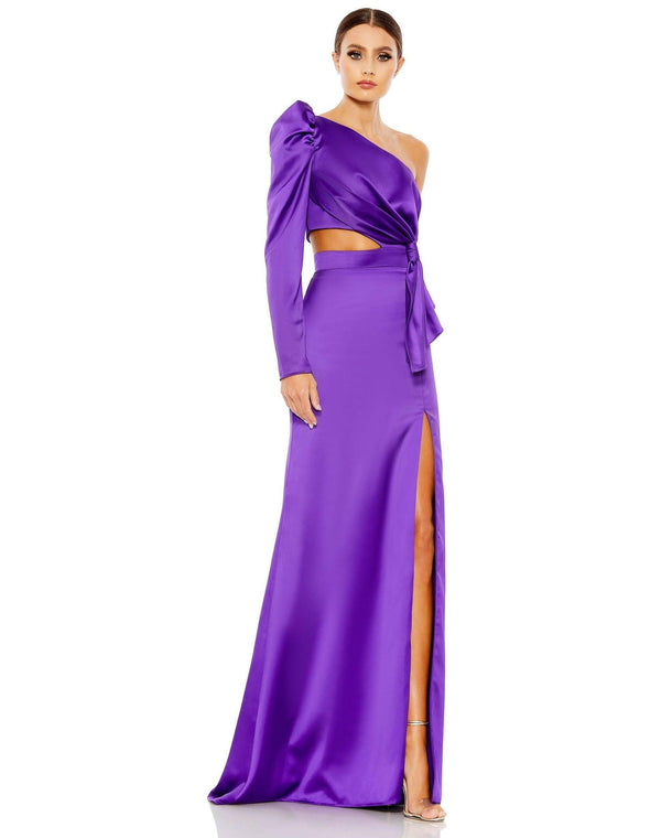 Long One Shoulder Formal Prom Gown One Shoulder Detail Mac Duggal 49570