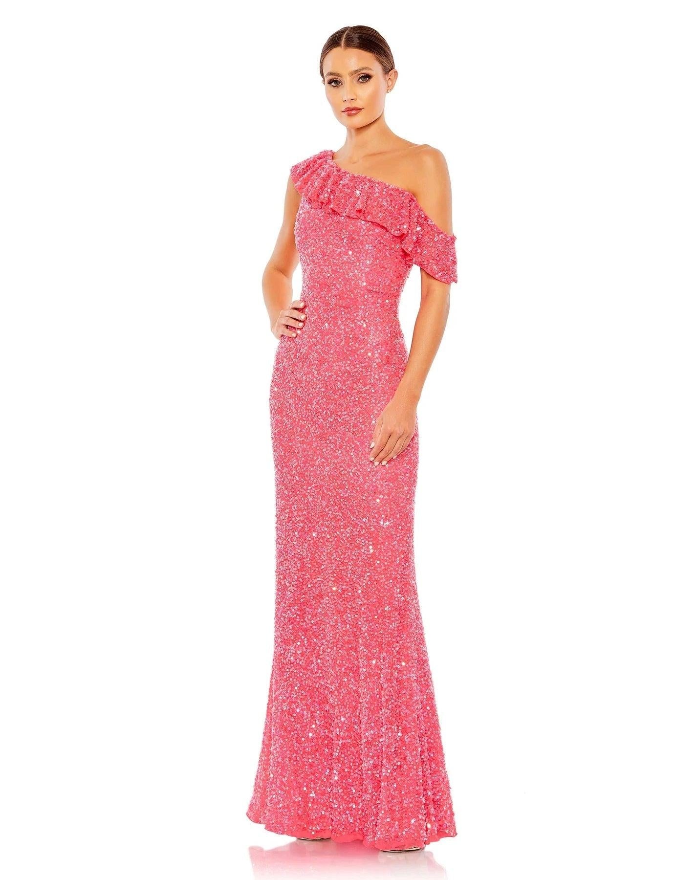 Mac Duggal 5611 Long One Shoulder Formal Prom Gown