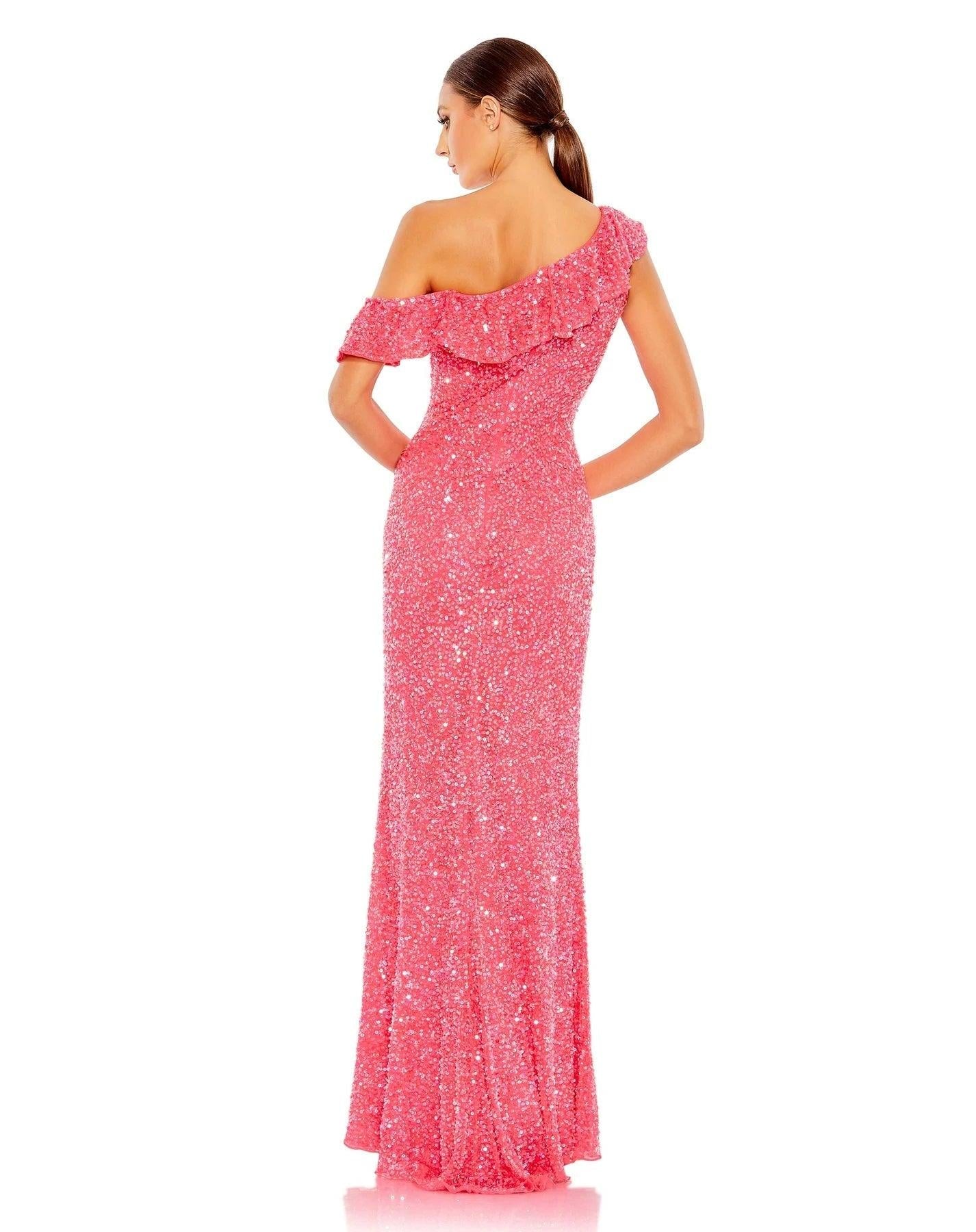 Mac Duggal 5611 Long One Shoulder Formal Prom Gown