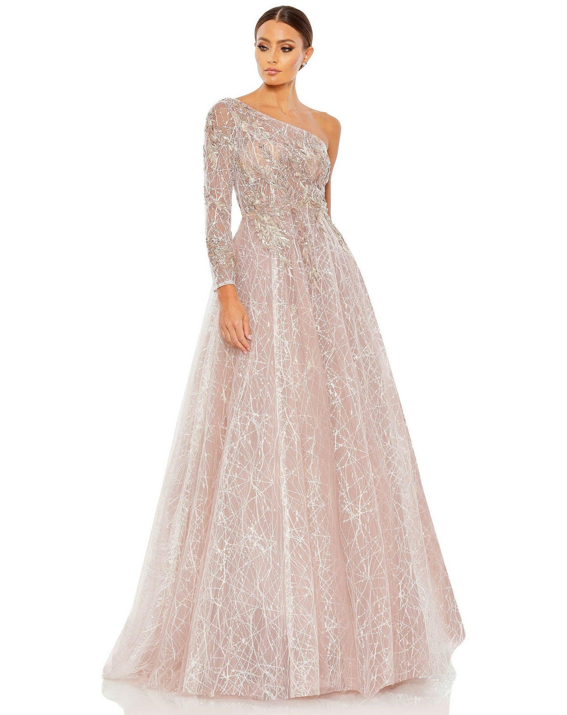 Mac Duggal 20232 Long One Shoulder Prom Ball Gown