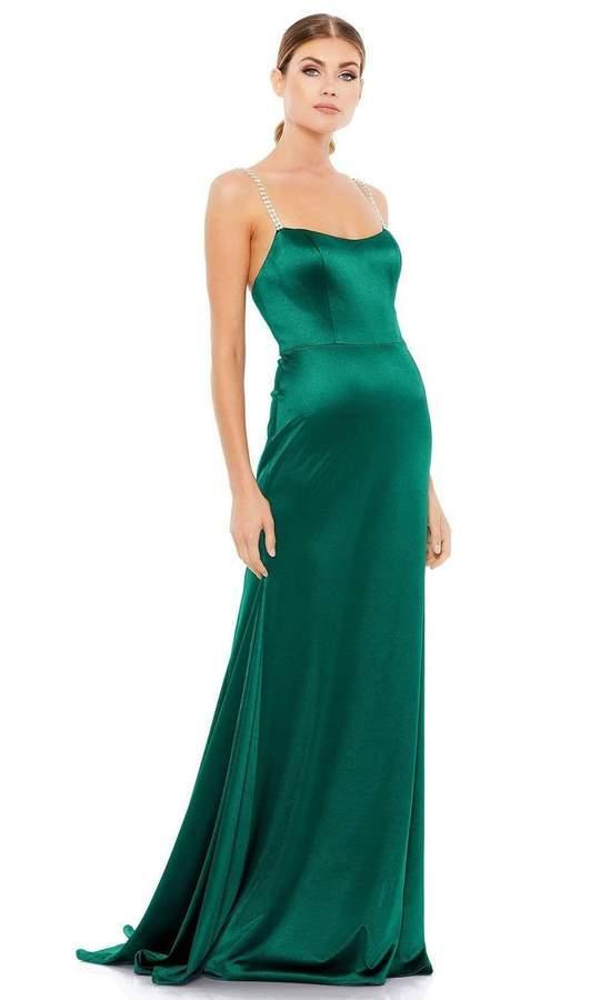 Mac Duggal Long Prom Beaded Straps Satin Gown Sale