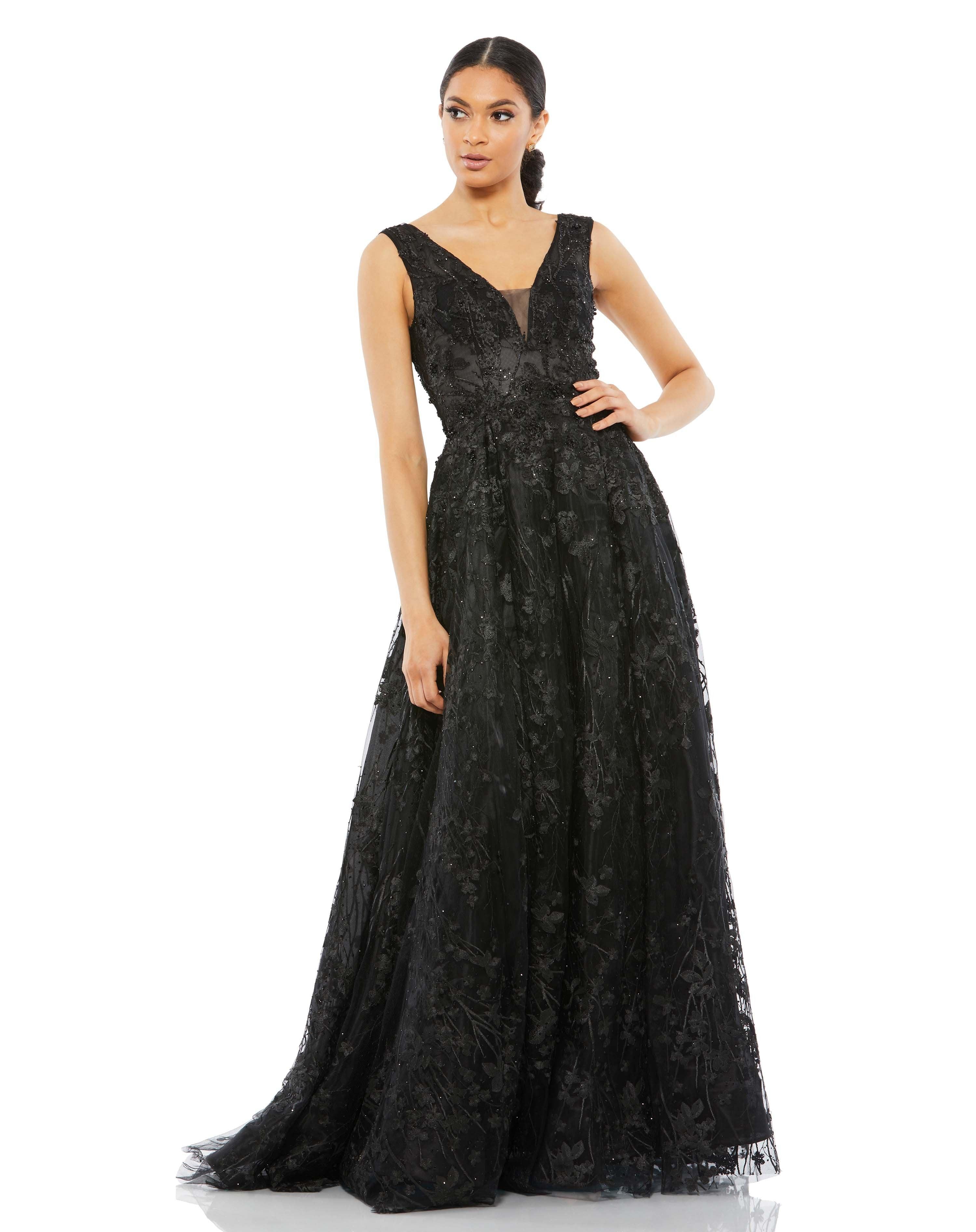 Black Mac Duggal 20131 Long Prom Dress