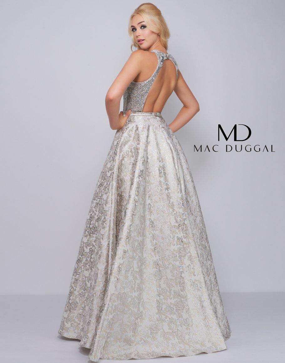 Mac Duggal Long Prom Metallic Ball Gown 2090M - The Dress Outlet