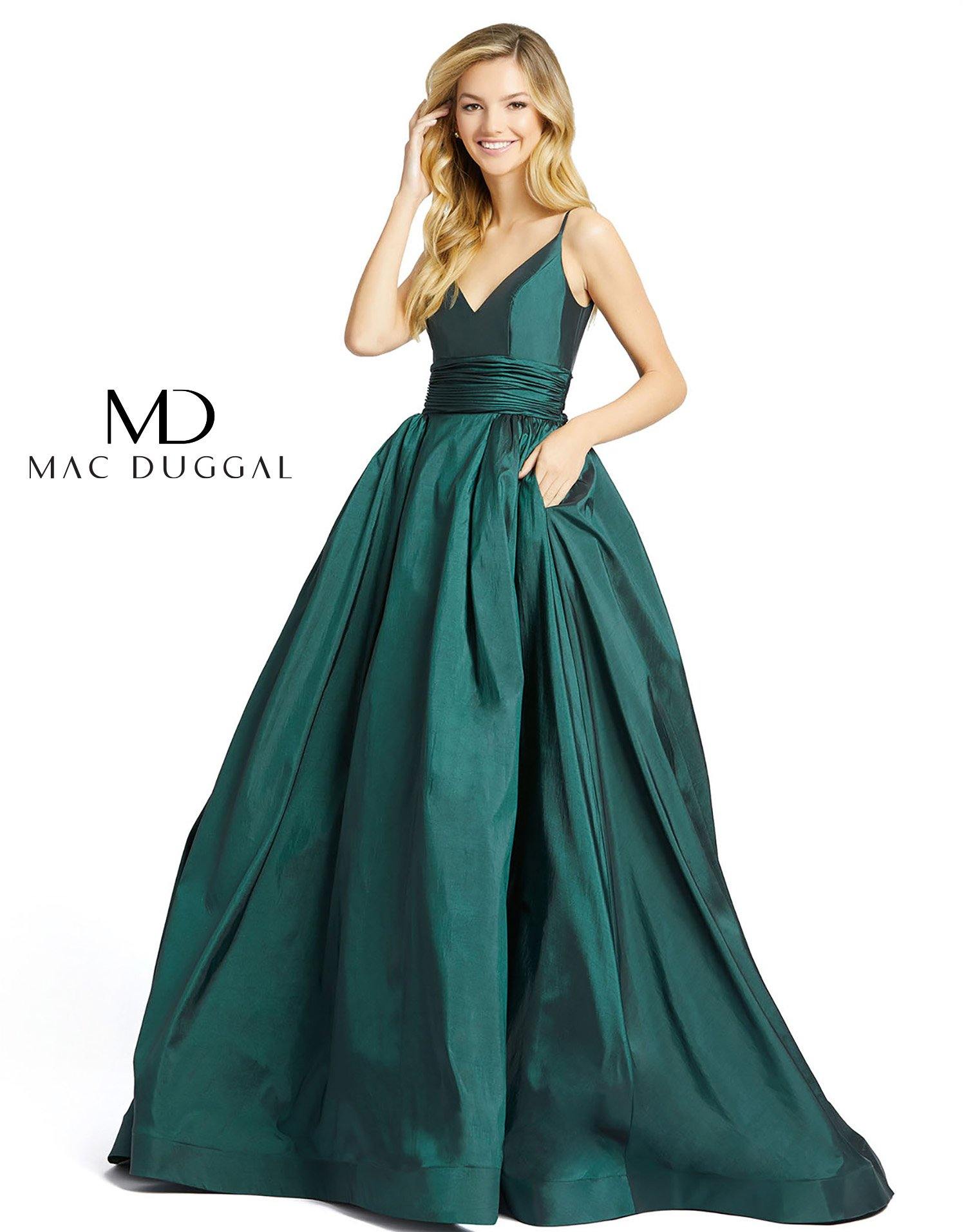 Mac Duggal 67691 Long Prom Spaghetti Strap Ball Gown