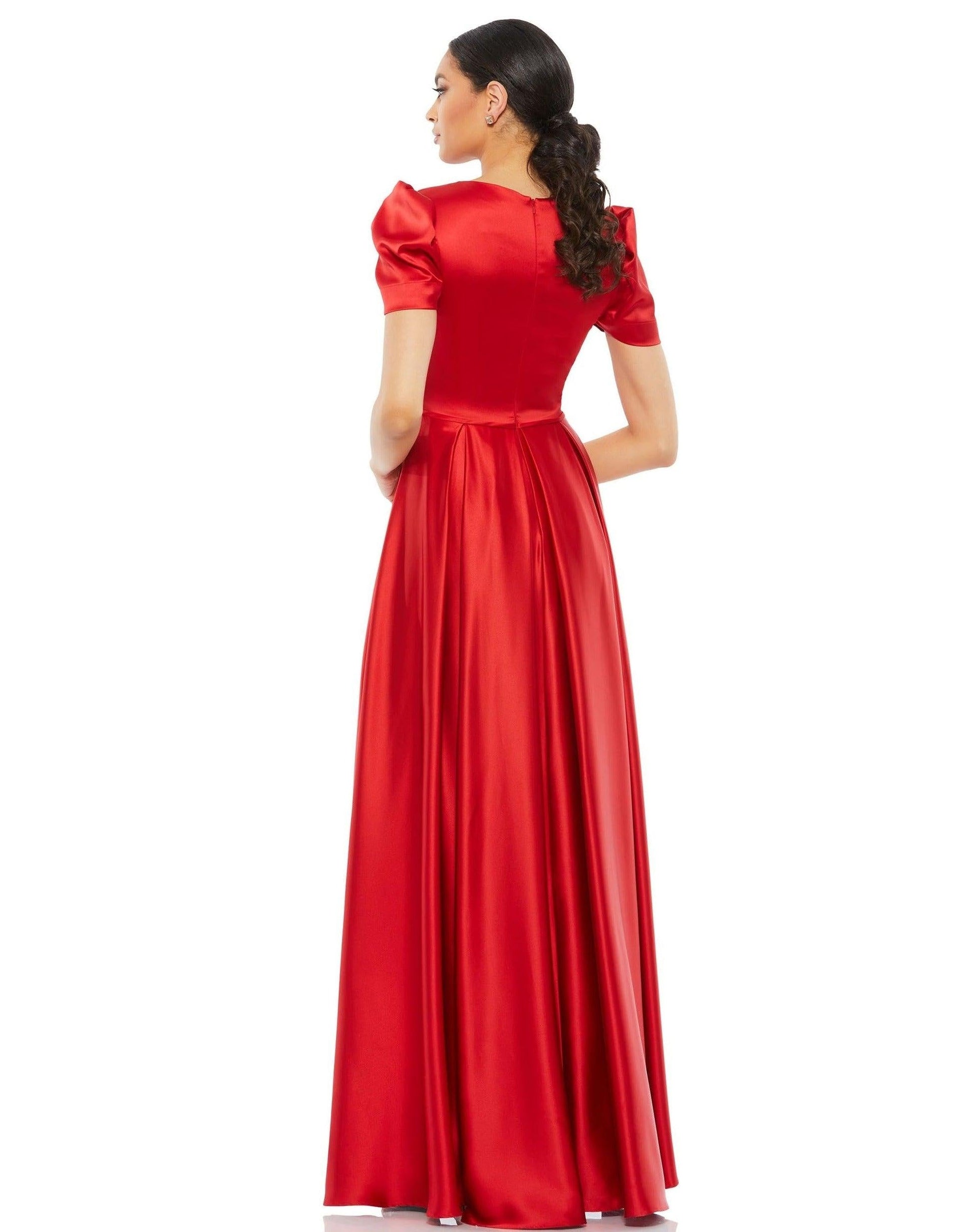 Mac Duggal 26606 Long Puff Sleeve Formal Dress