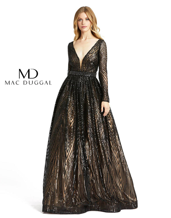 Long Sequins Beaded Ball Gown Beaded Sequin Detail Mac Duggal 67103