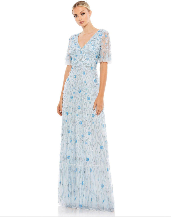 Long Short Sleeve Formal Dress Short Sleeves Mac Duggal 35110