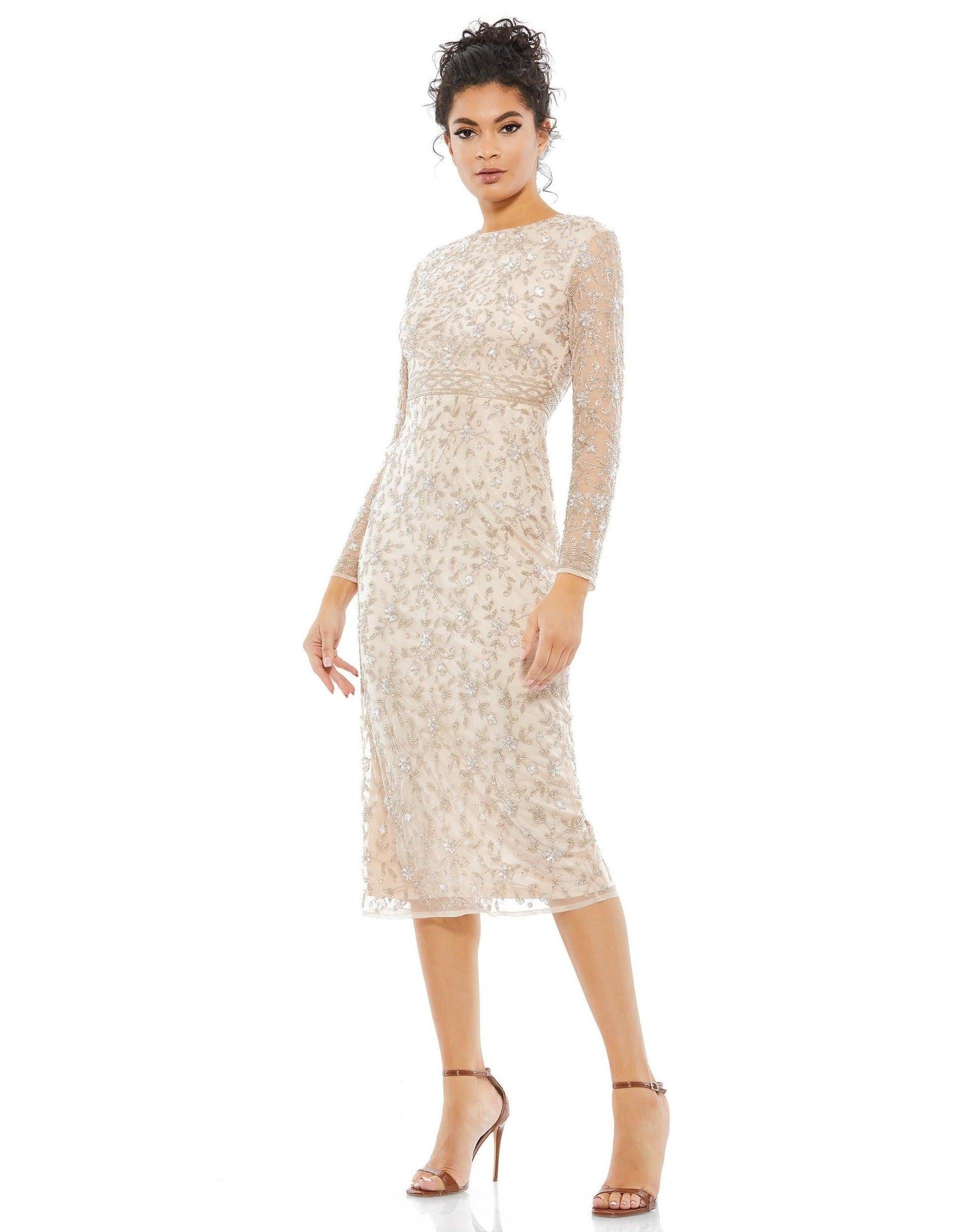 Cocktail Dresses Long Sleeve Cocktail Dress Porcelain