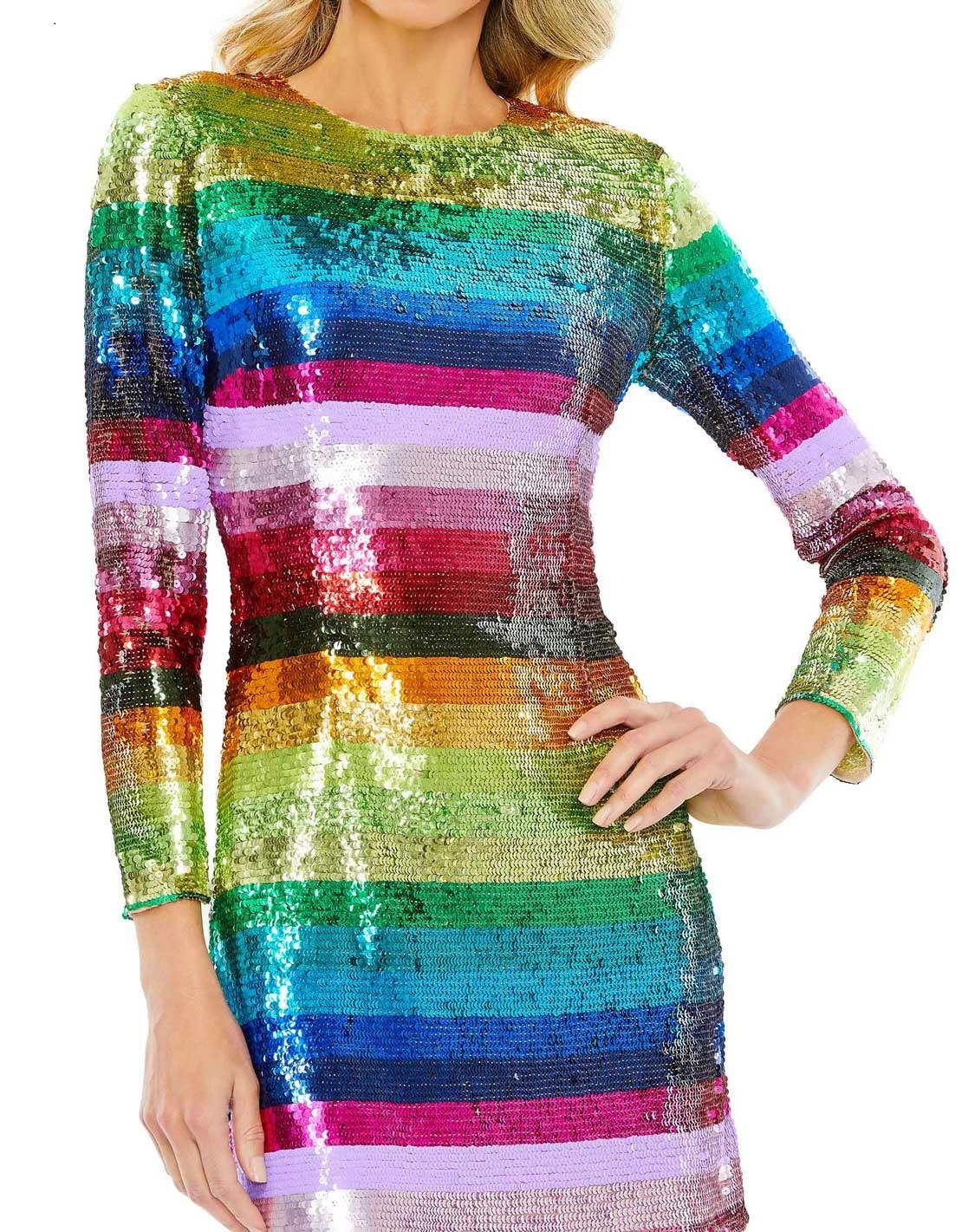 Mac Duggal 93724 Long Sleeve Cocktail Dress