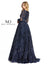 Mac Duggal Long Sleeve Embellished V Neck Ball Gown - The Dress Outlet
