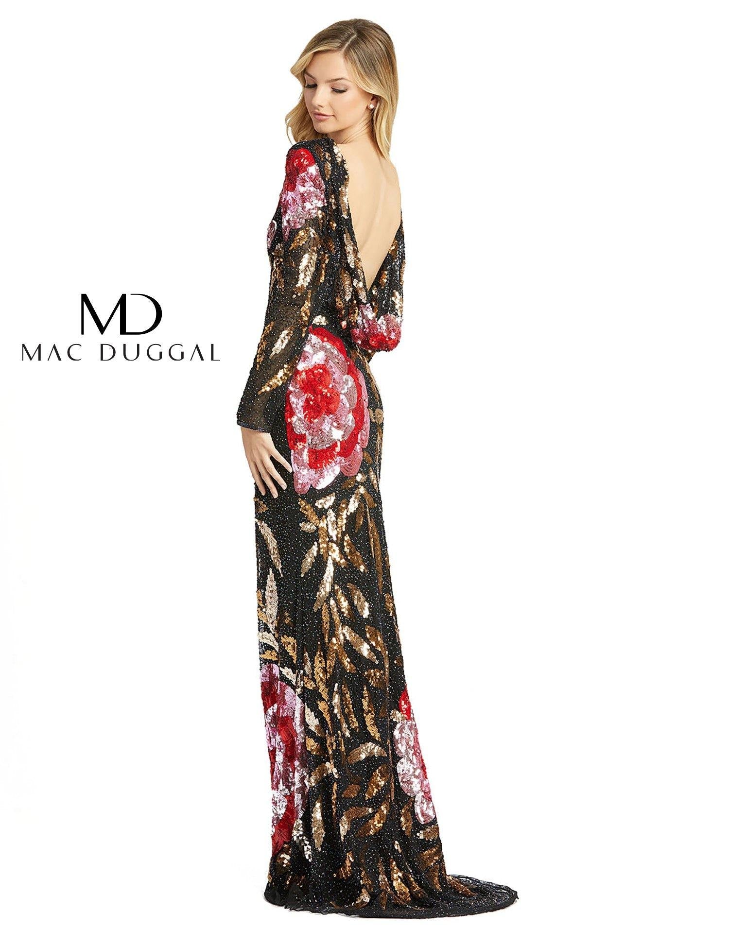 Mac Duggal Long Sleeve Evening Formal Dress