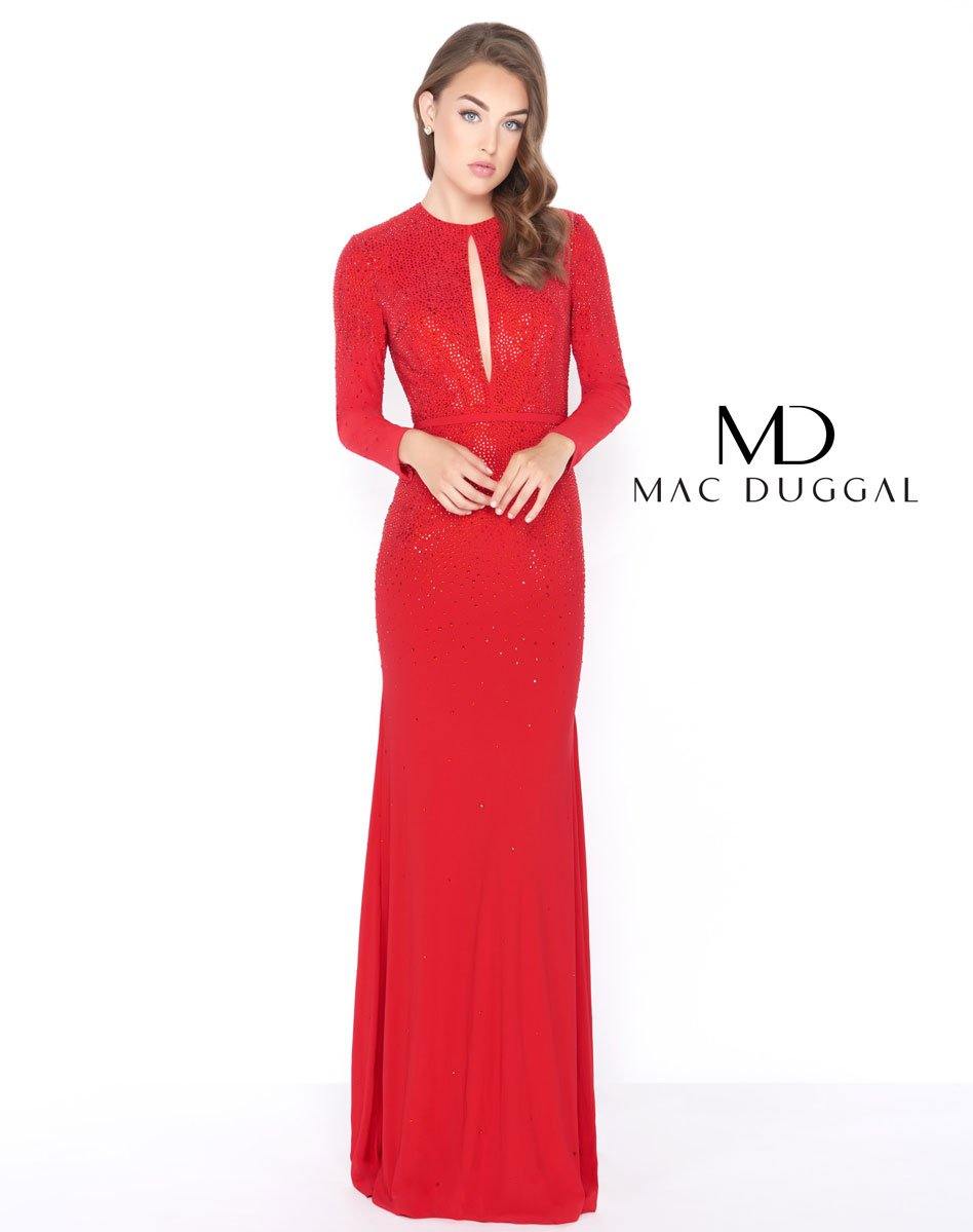 Mac Duggal Long Sleeve Evening Prom Dress 62908M - The Dress Outlet
