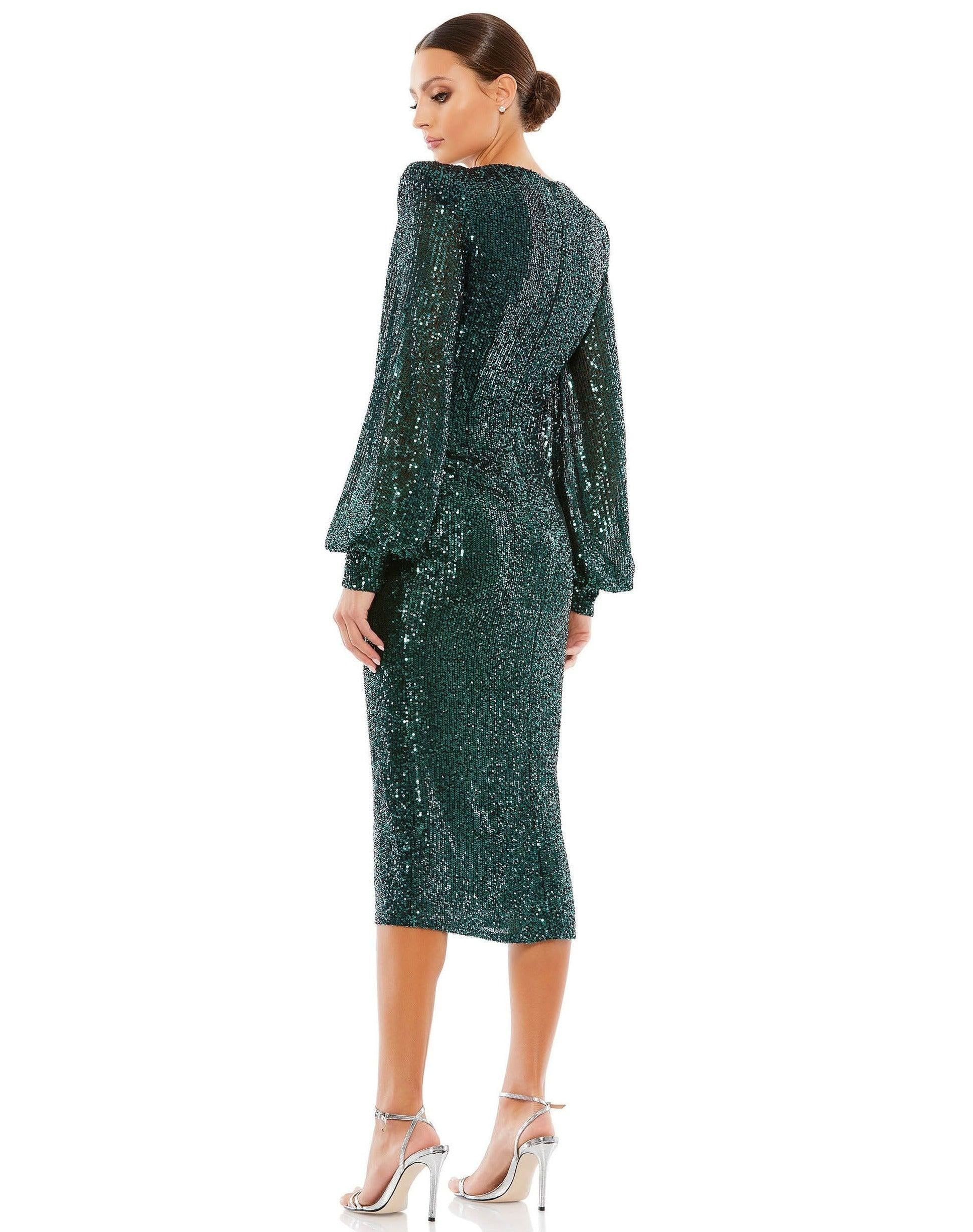 Mac Duggal 26866 Long Sleeve Fitted Short Dress