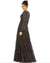Mac Duggal Long Sleeve Floral Formal Dress Black Multi