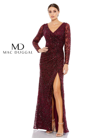 Mac Duggal Long Sleeve Formal Evening Dress 12412 - The Dress Outlet