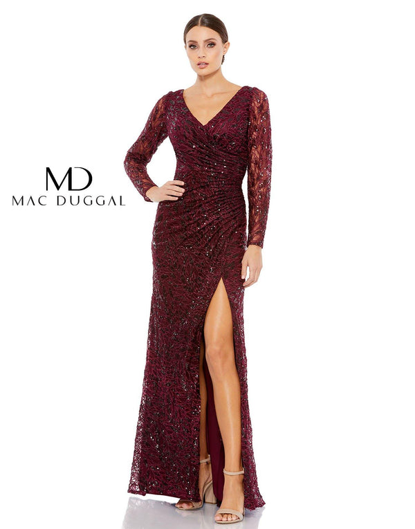 Long Sleeve Formal Evening Dress Long Sleeves Mac Duggal 12412