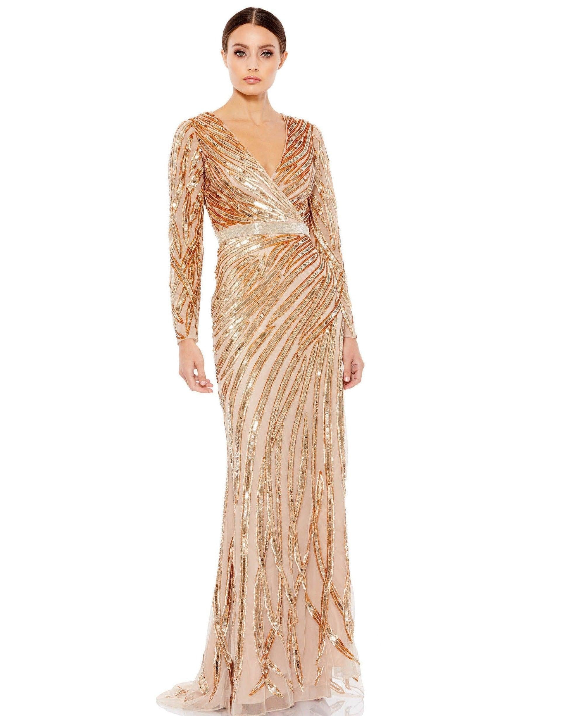 Mac Duggal 5438 Long Sleeve Formal Evening Dress