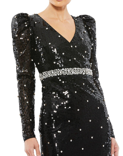 Mac Duggal Long Sleeve Formal Evening Gown 10736 - The Dress Outlet