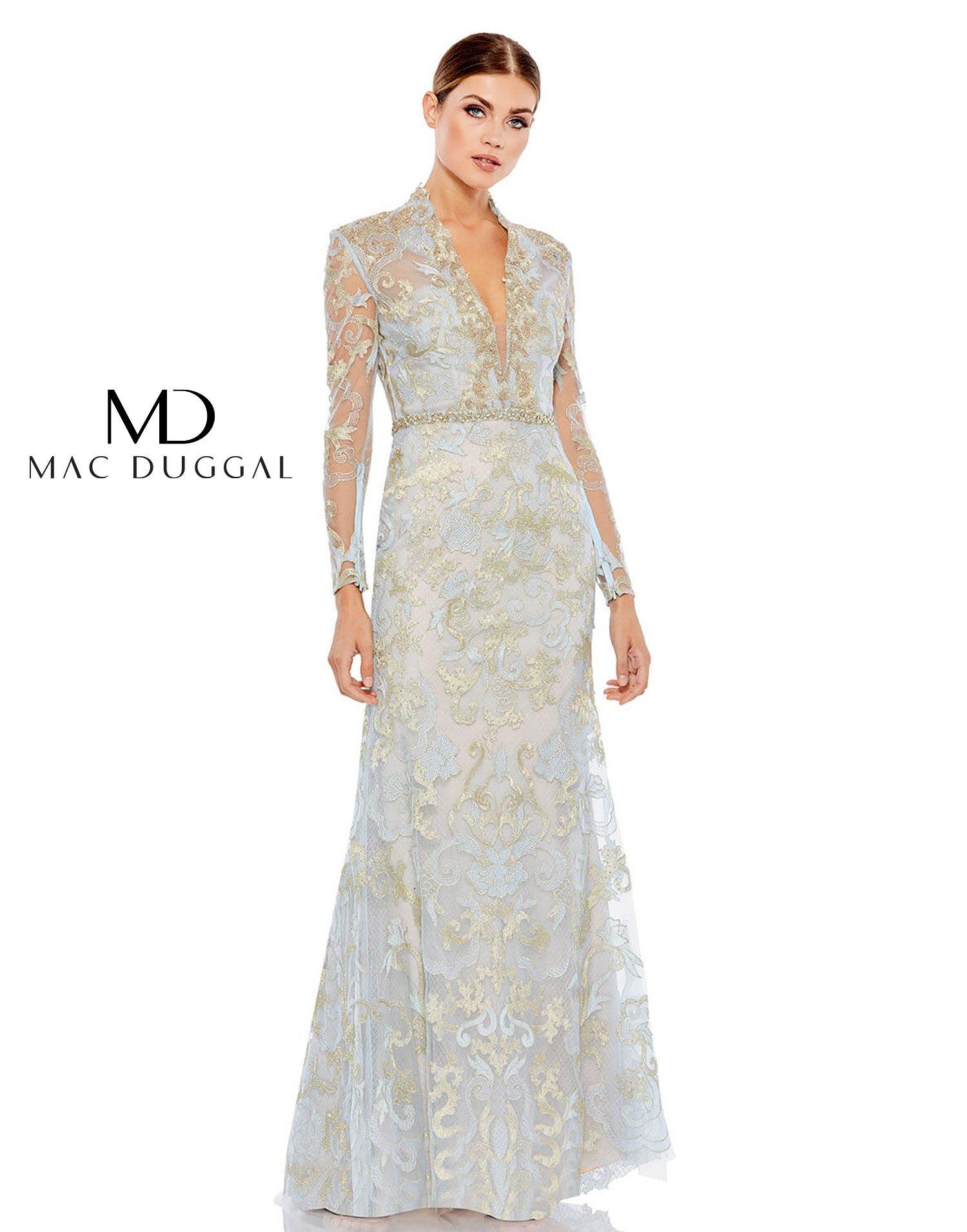 Formal Dress Long Sleeve Formal Evening Gown Powder Blue