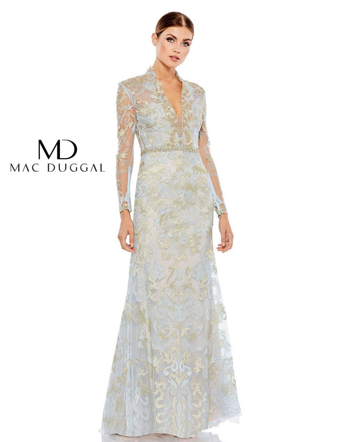 Blush Mac Duggal 11165 Long Sleeve Formal Evening Gown for $798.0 – The ...