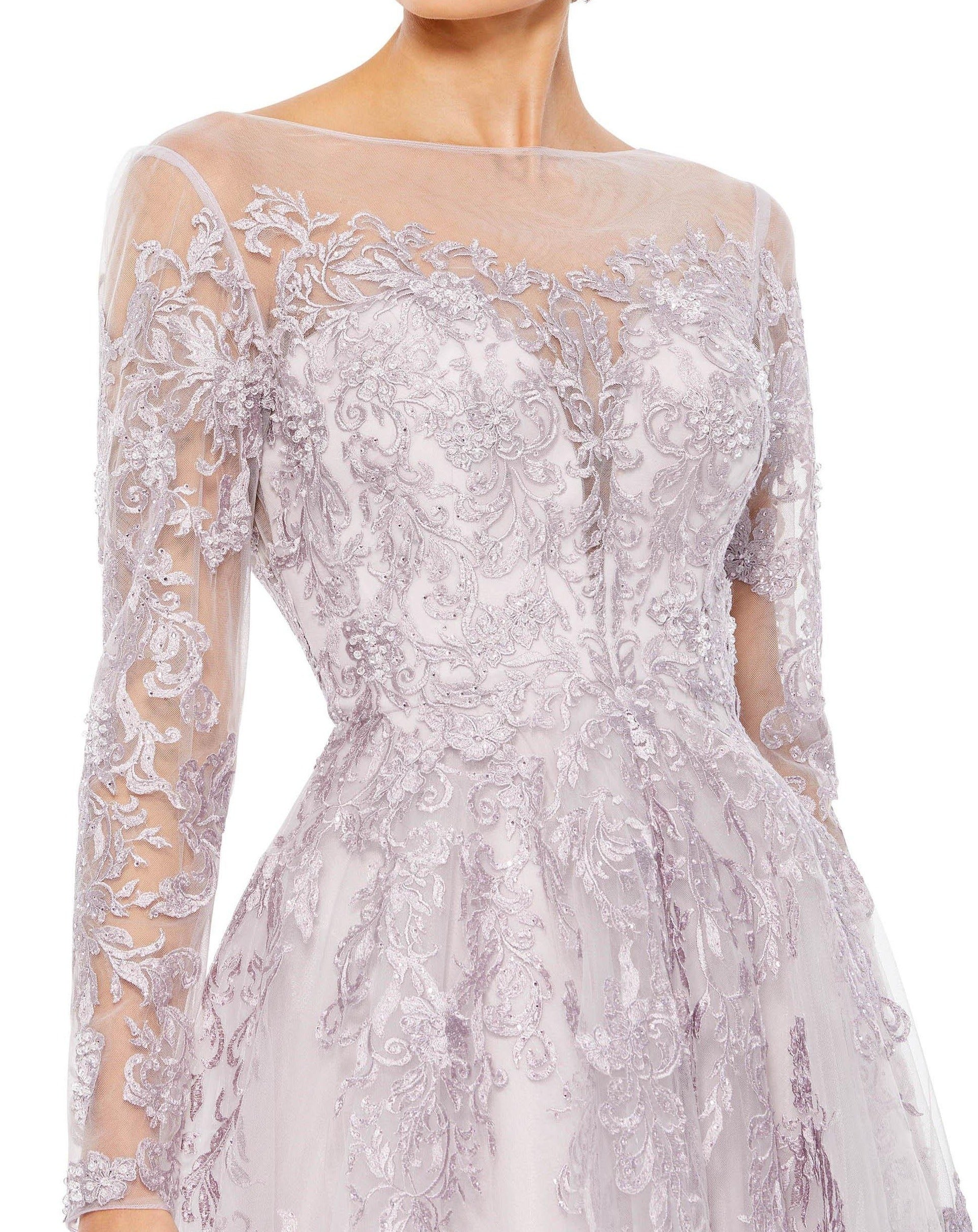 Mac Duggal 50642 Long Sleeve Formal Evening Gown
