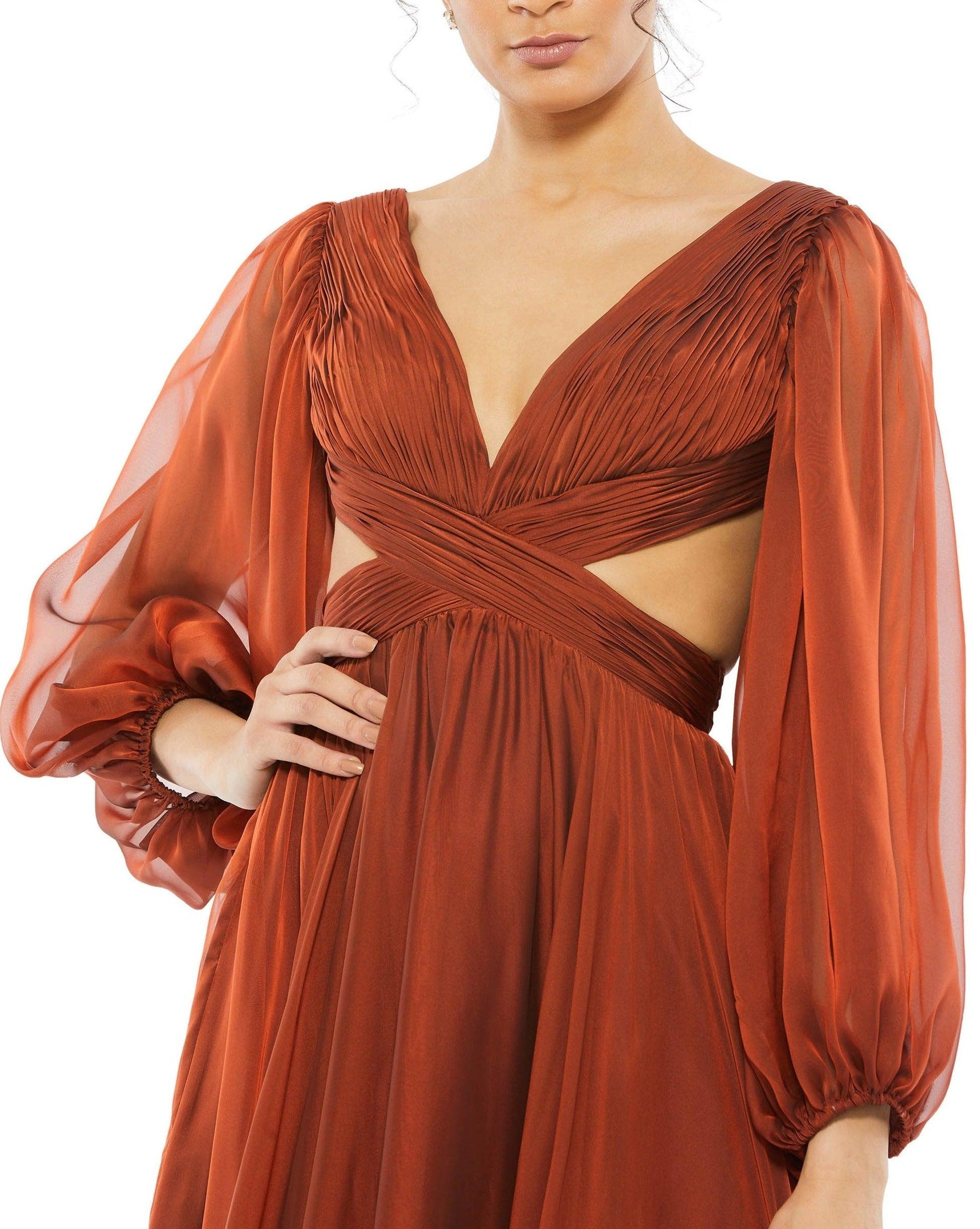 Mac Duggal 67948 Long Sleeve Formal Evening Gown
