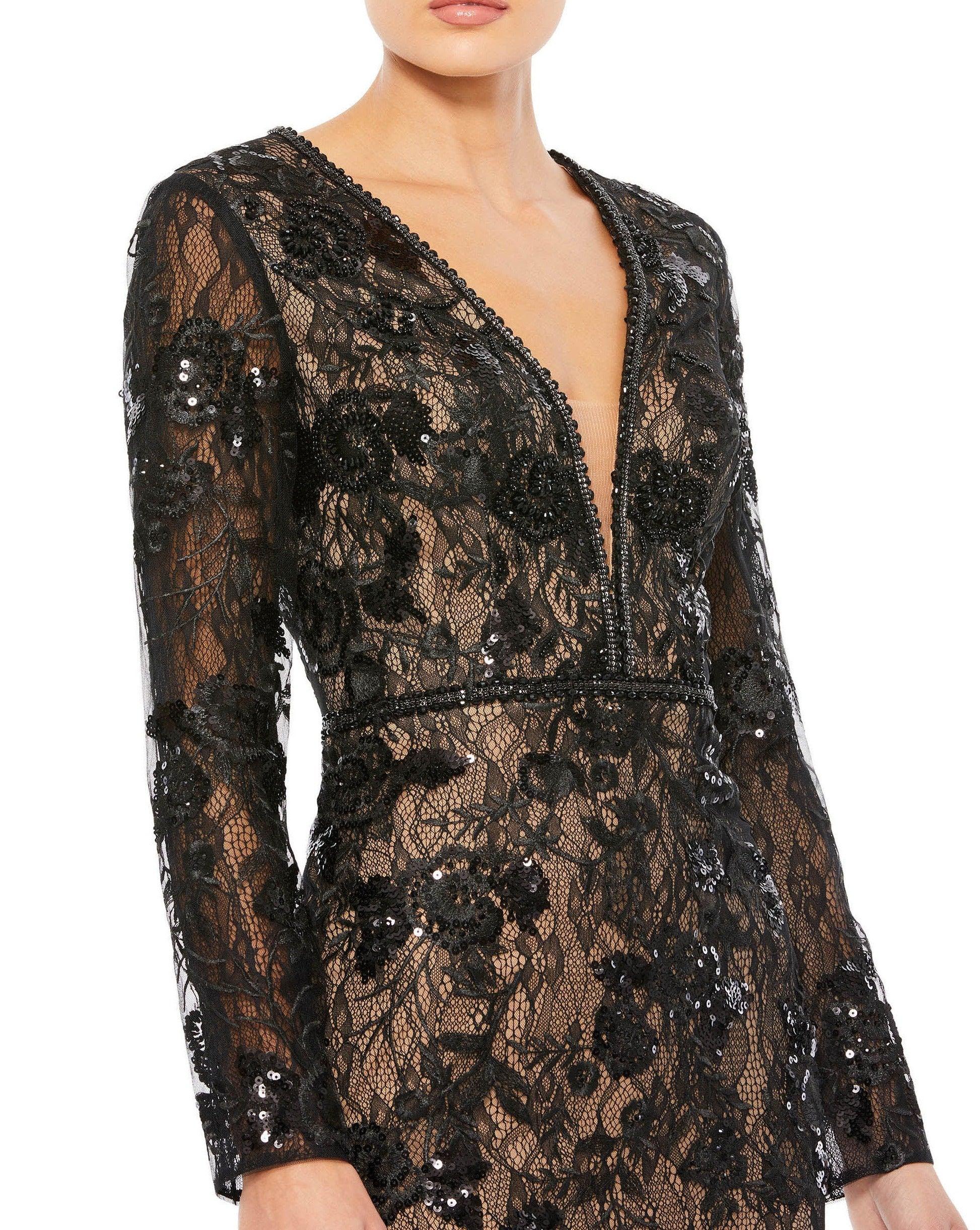 Mac Duggal 79351 Long Sleeve Formal Evening Gown