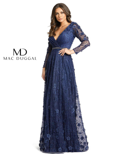 Mac Duggal Long Sleeve Formal Lace Dress 67503 - The Dress Outlet