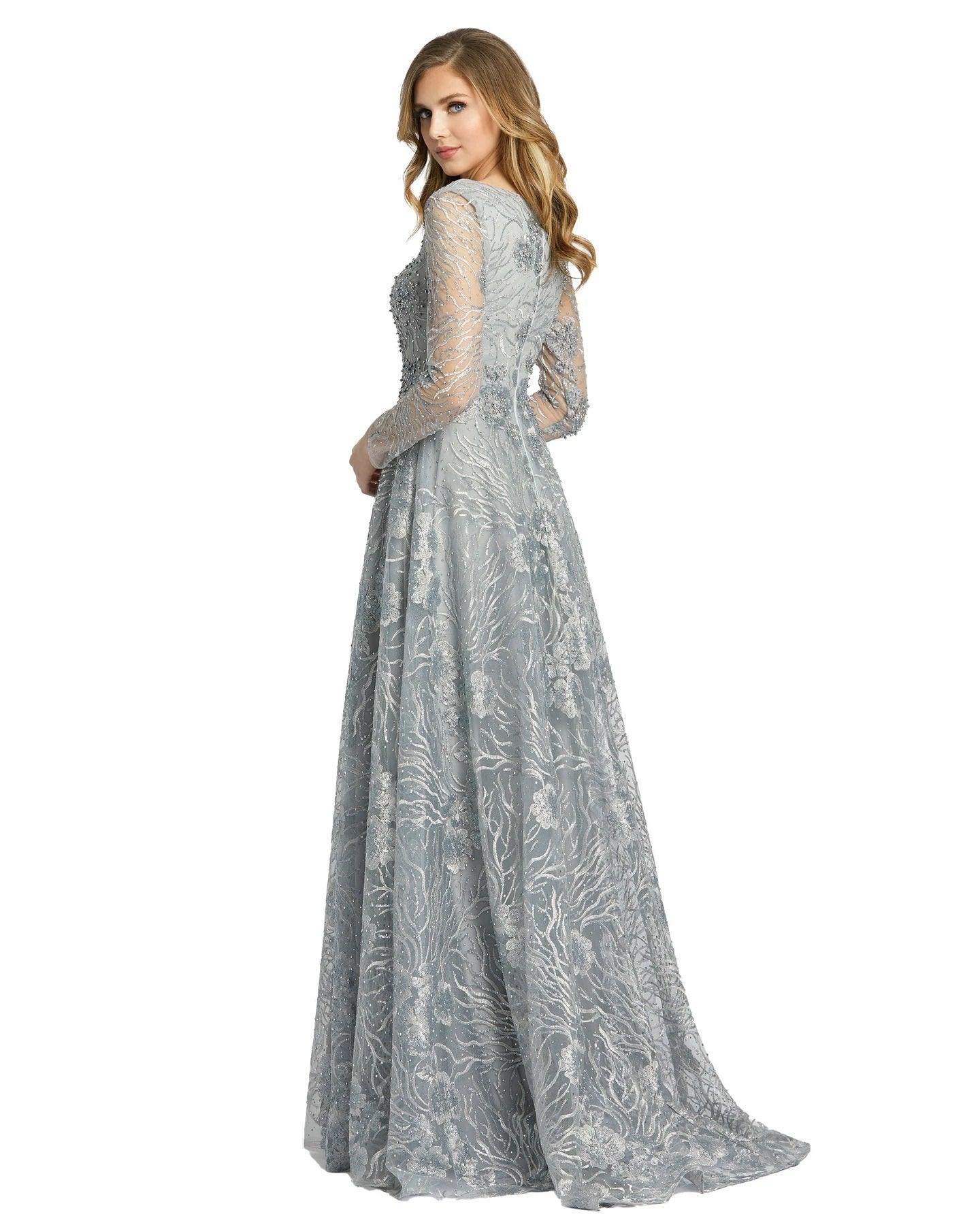 Mac Duggal 20285 Long Sleeve Formal Lace Gown