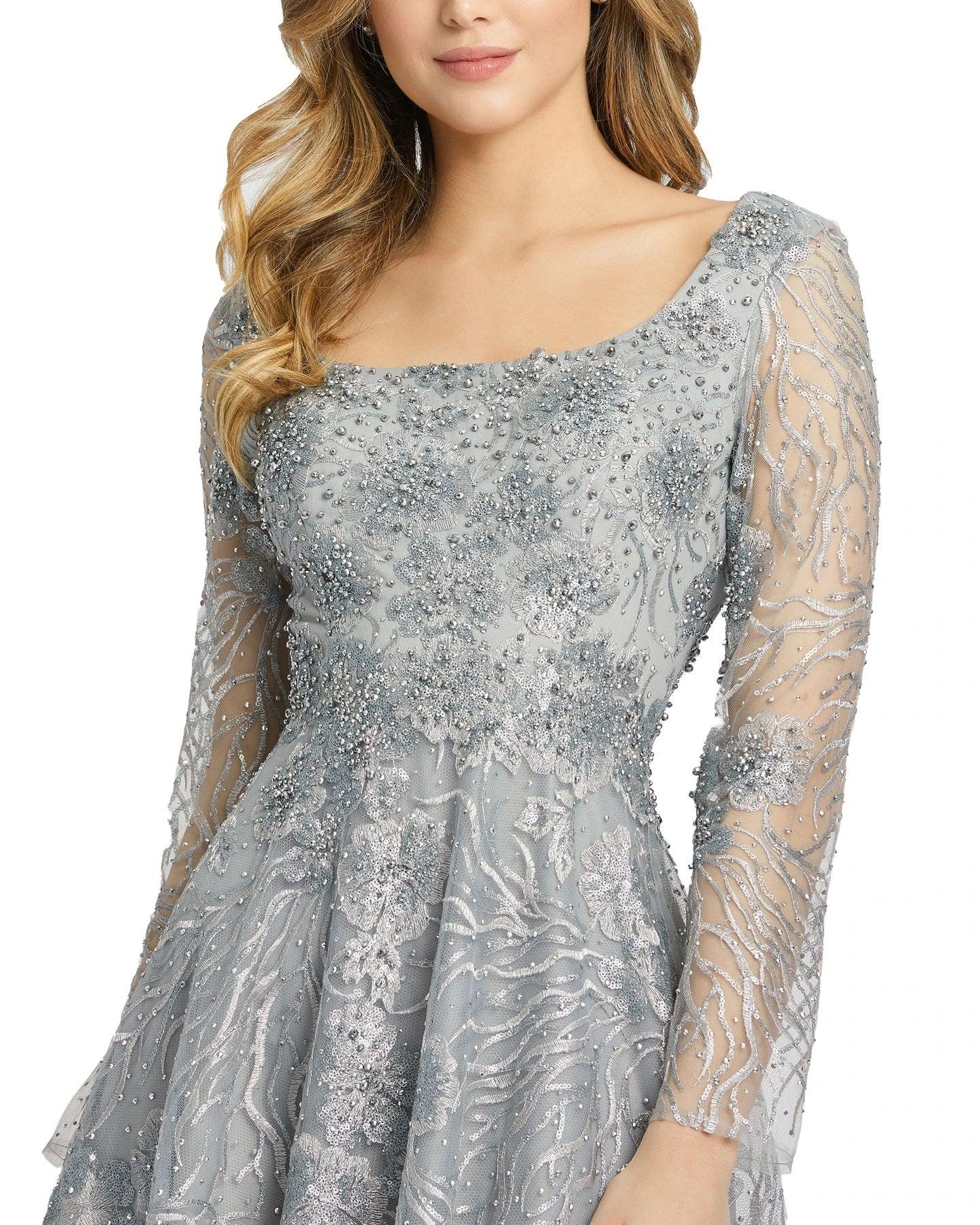 Mac Duggal 20285 Long Sleeve Formal Lace Gown