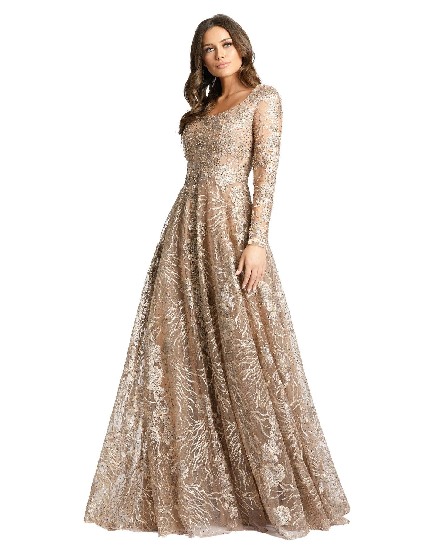 Mac Duggal 20285 Long Sleeve Formal Lace Gown