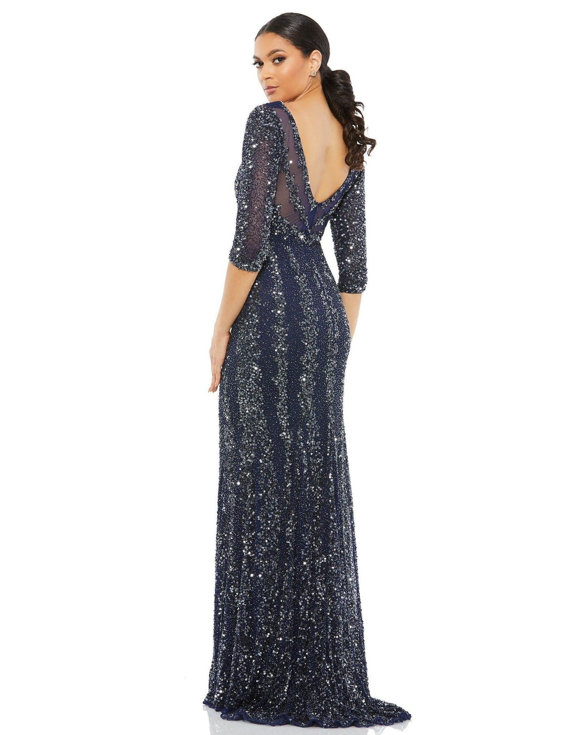 Mac Duggal 4247 Long Sleeve Formal Long Dress
