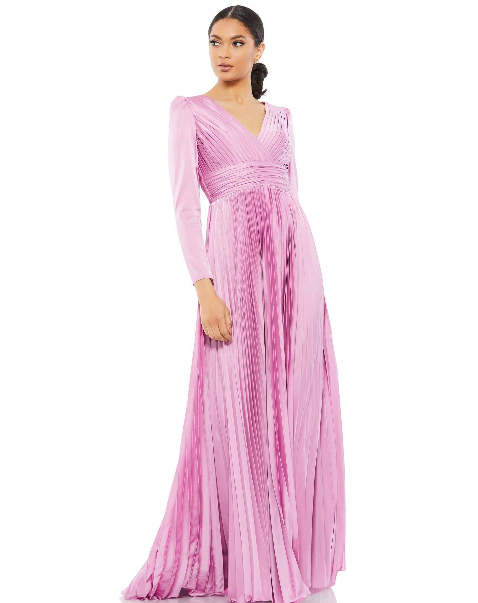 Mac Duggal 26542 Long Sleeve Formal Pleated Dress | The Dress Outlet Mac Duggal 26542 Long Sleeve Formal Pleated Dress | The Dress Outlet