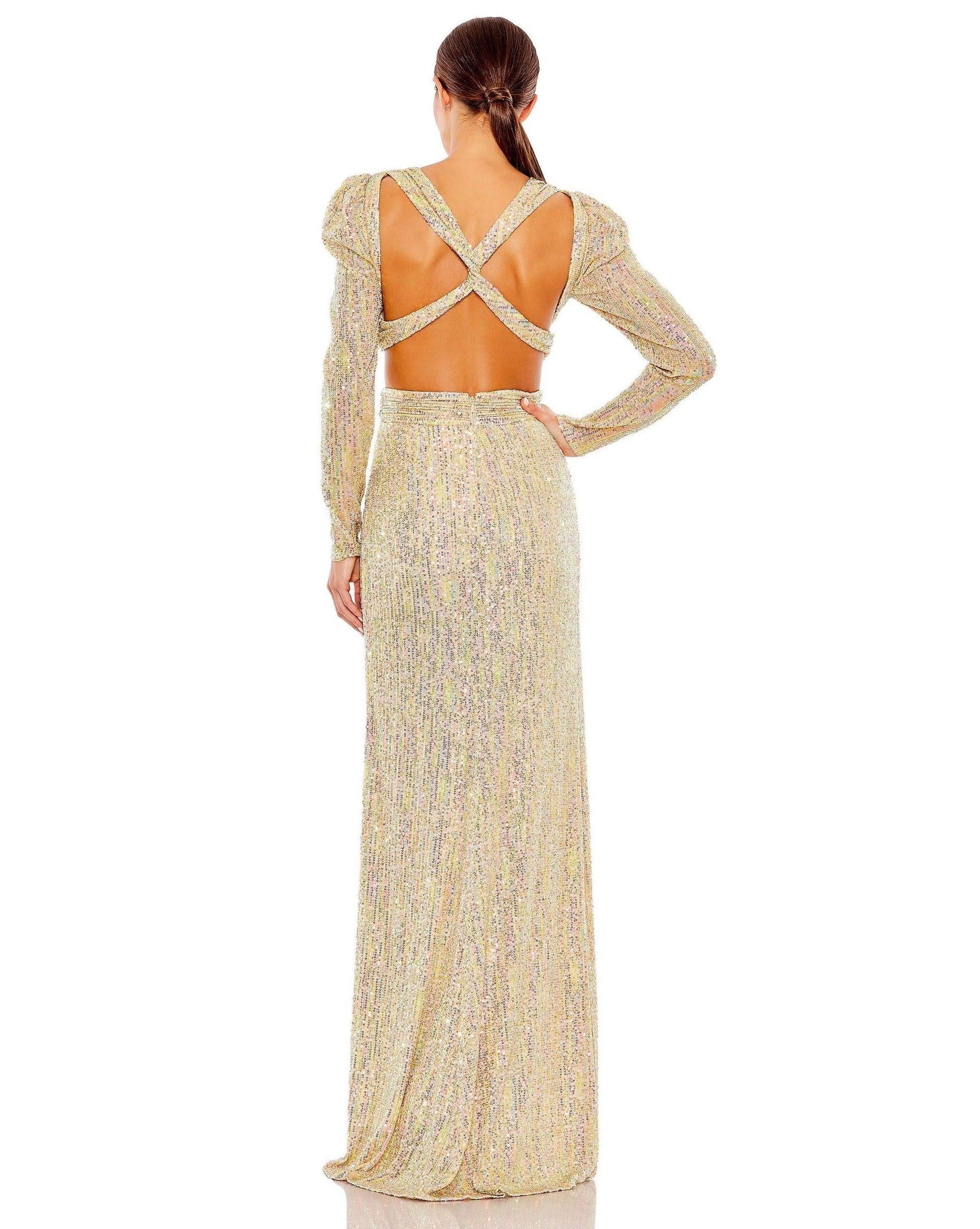 Mac Duggal 27050 Long Sleeve Formal Prom Gown