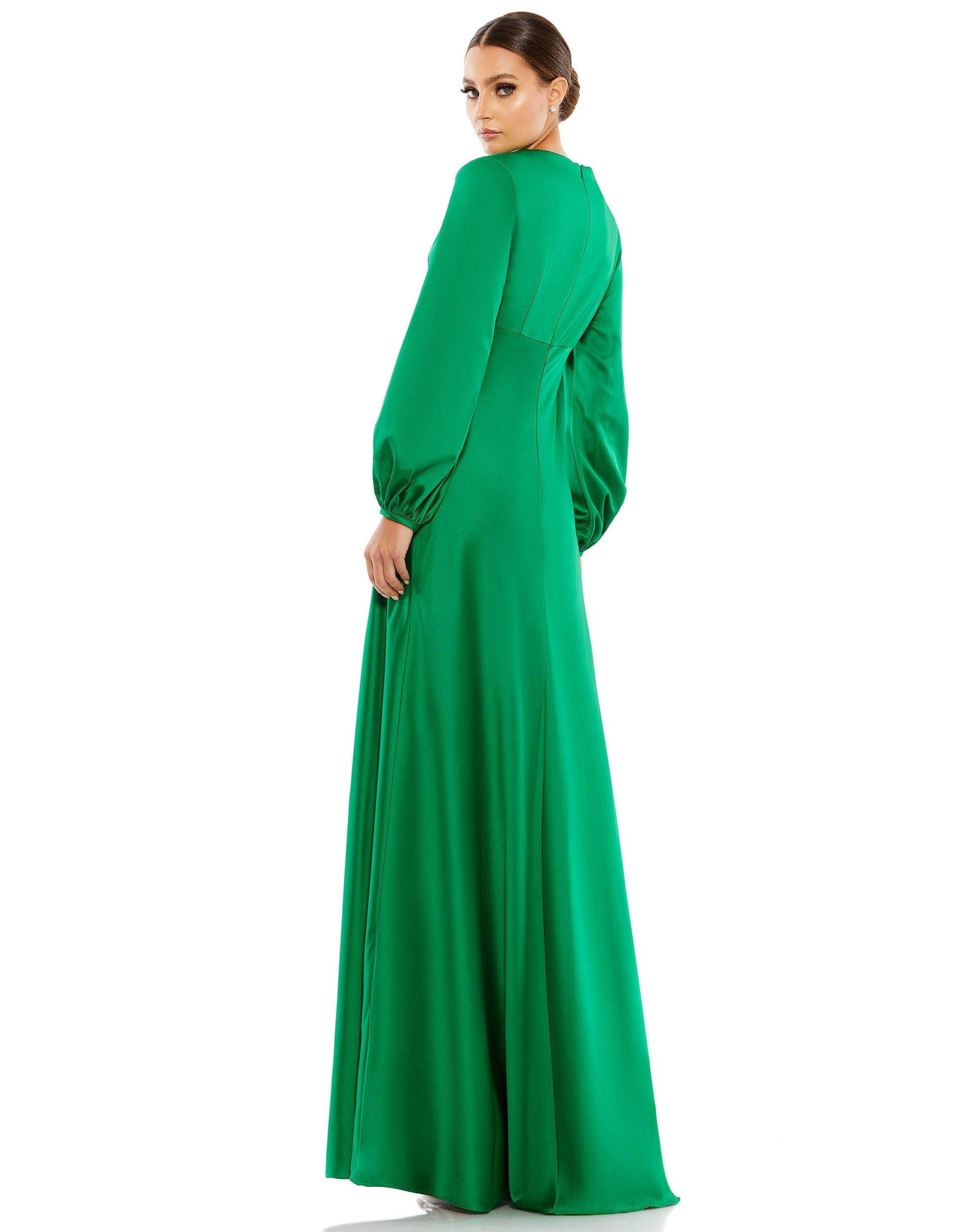 Mac Duggal 55693 Long Sleeve Formal Satin Dress